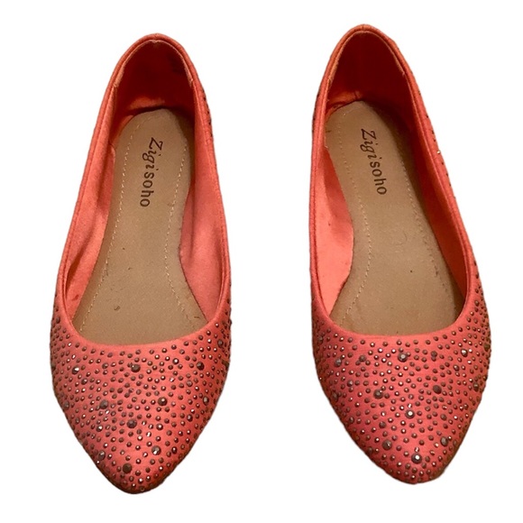 Zigi Soho peach rhinestone Tilly pointed toe flats, size 7.5 - Picture 8 of 8